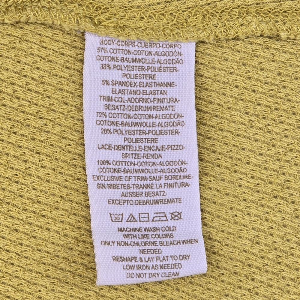 Free People Kombucha Crochet Knit Cuff Thermal Top in Lemongrass Size M - Picture 7 of 8